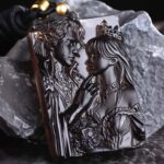 Vampire Blood Oath Couple Necklaces Hand Carved Obsidian Set