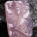 Nyarlathotep the Many-Faced God Hand Carved Purple Agate Necklace