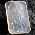 Elder Thing Hand Carved White Agate Necklace