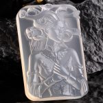 Medusa Hand Carved White Agate Necklace
