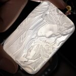 Weaver & Cowherd Couple Necklaces Hand Carved White Agate Set