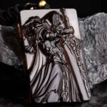 Death Knight & Fallen Angel Couple Necklaces Hand Carved Obsidian Set