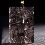 Gemini Zodiac Hand Carved Obsidian Necklace
