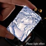 The Mirror-Moon Hand Carved Blue Chalcedony Necklace