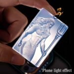 Dagon the Drowned King Hand Carved Blue Chalcedony Necklace