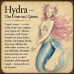 Hydra the Drowned Queen Hand Carved Blue Chalcedony Necklace