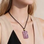 Nyarlathotep the Many-Faced God Hand Carved Purple Agate Necklace
