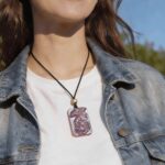 Deep One Hand Carved Purple Agate Necklace