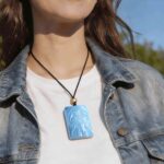 God of Venomous Wrath Hand Carved Blue Chalcedony Necklace