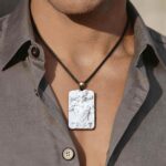 The Silent One Hand Carved White Agate Necklace