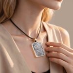 Medusa Hand Carved White Agate Necklace