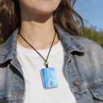 Hydra the Drowned Queen Hand Carved Blue Chalcedony Necklace