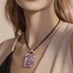 Deep One Hand Carved Purple Agate Necklace