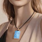 God of Venomous Wrath Hand Carved Blue Chalcedony Necklace