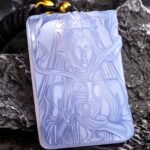 [Pre-order] Aquarius Zodiac Hand Carved Blue Chalcedony Necklace