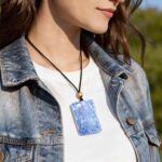[Pre-order] Aquarius Zodiac Hand Carved Blue Chalcedony Necklace