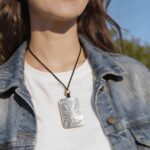 Virgo Zodiac Hand Carved White Agate Necklace