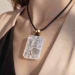 Virgo Zodiac Hand Carved White Agate Necklace