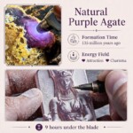 Natural purple agate formation 135 million years, 9 hours under the blade hand carving Bastet pendant