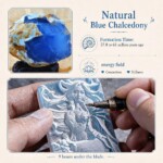 The Mirror-Moon Hand Carved Blue Chalcedony Necklace