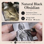 Hastur the King in Yellow Hand Carved Obsidian Necklace
