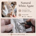 Weaver & Cowherd Couple Necklaces Hand Carved White Agate Set