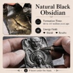 Angel & Demon Couple Necklaces Hand Carved Obsidian Set