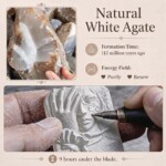 Virgo Zodiac Hand Carved White Agate Necklace